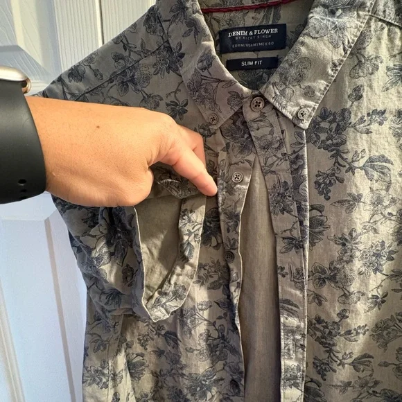 Denim & Flower gray Floral Casual Shirt - Picture 3 of 3